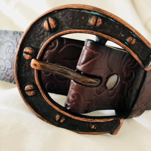 Ariat Accessories - Ariat Brown Tooled Leather Belt